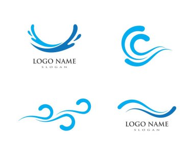 Su dalgası spash sembol ve simge Logo şablonu