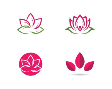 Lotus çiçekleri tasarım logosu Şablon