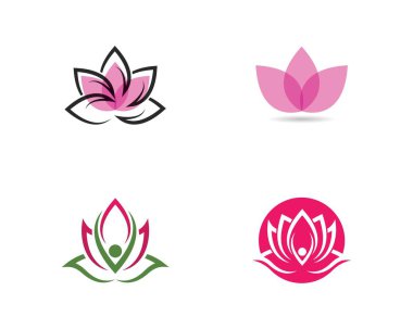 Lotus çiçekleri tasarım logosu Şablon