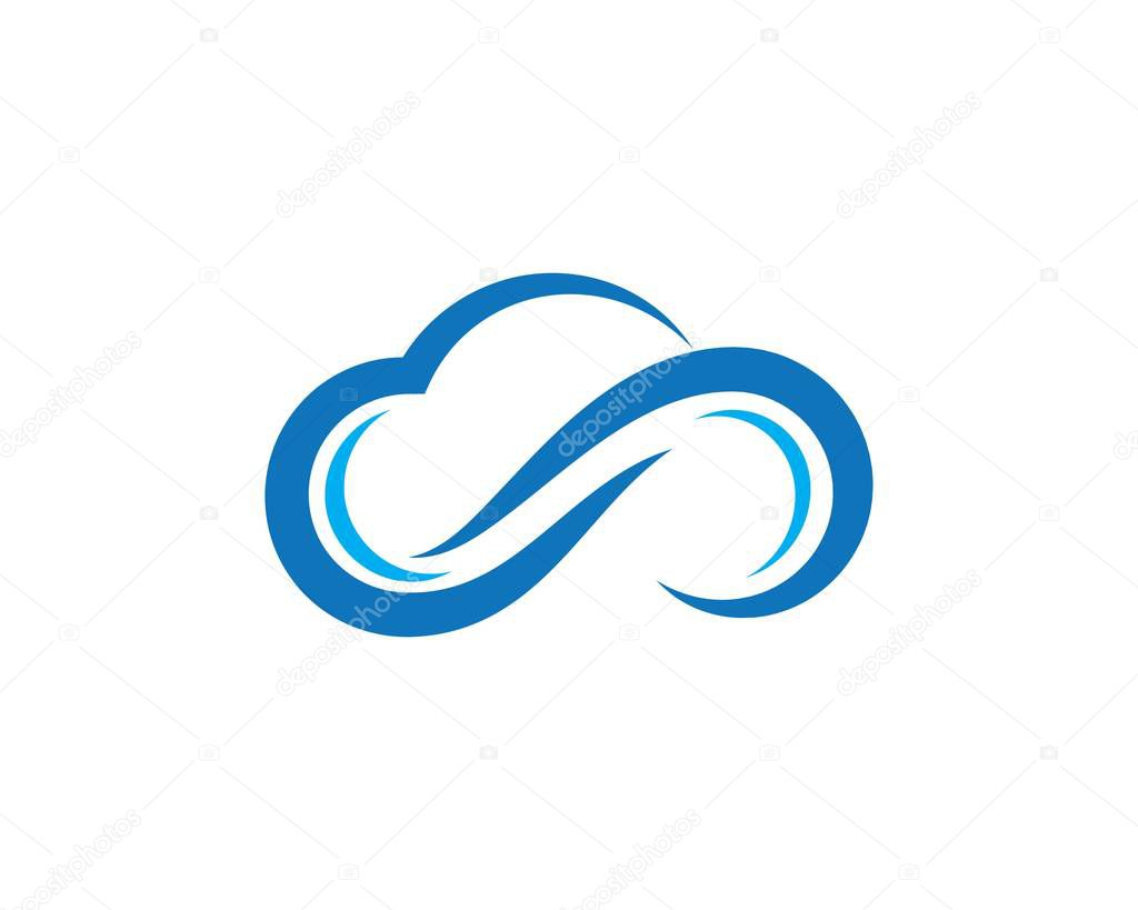 Cloud logo template design vector