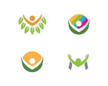 Sağlıklı yaşam insanların Logo şablonu