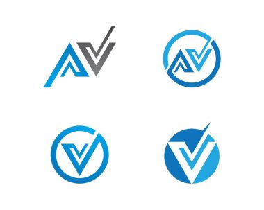 V harfi logo şablonu