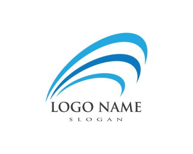 Su Dalgası sembolü ve simge logo şablonu 