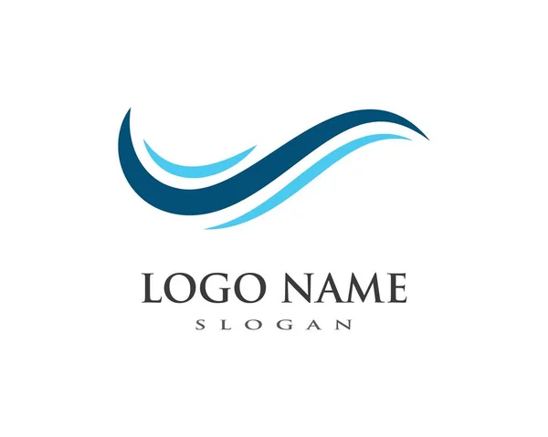 Acqua Onda simbolo e icona Logo Template — Vettoriale Stock