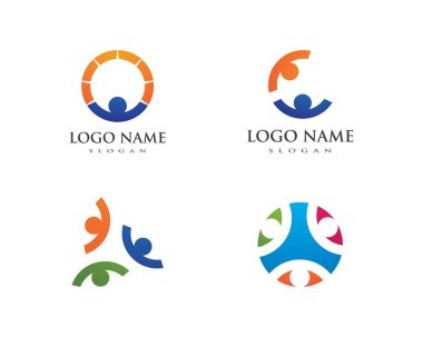 Evlat edinme ve topluluk bakım Logo şablonu