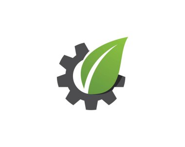 Dişli yaprak logo vektör