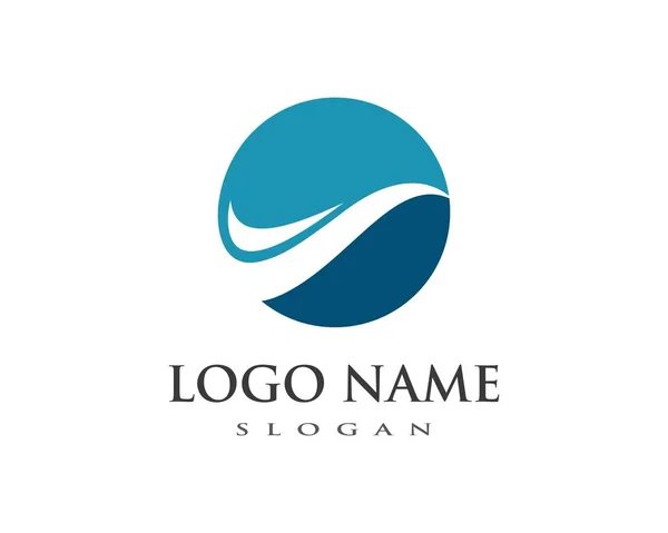 Símbolo de onda de água e ícone Modelo de logotipo —  Vetores de Stock