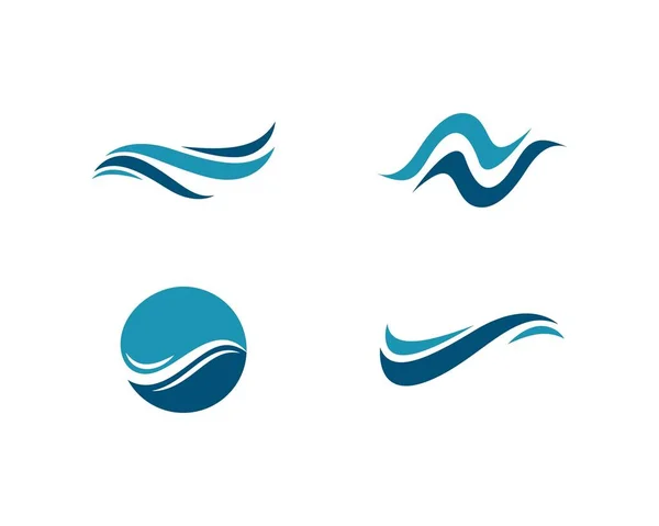 Símbolo de ola de agua e icono Logo Template — Archivo Imágenes Vectoriales