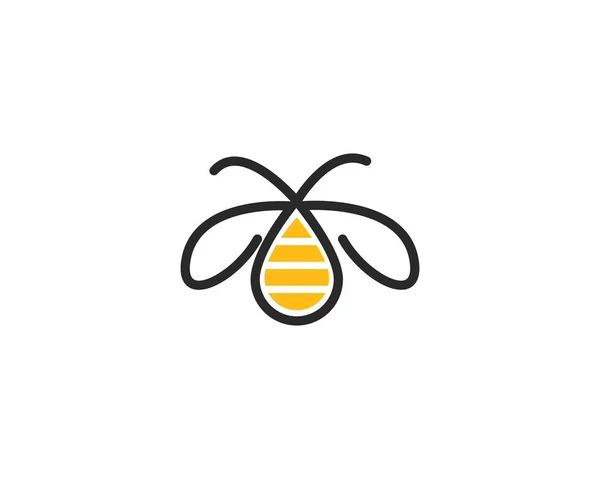 Modèle de logo d'abeille miel — Image vectorielle