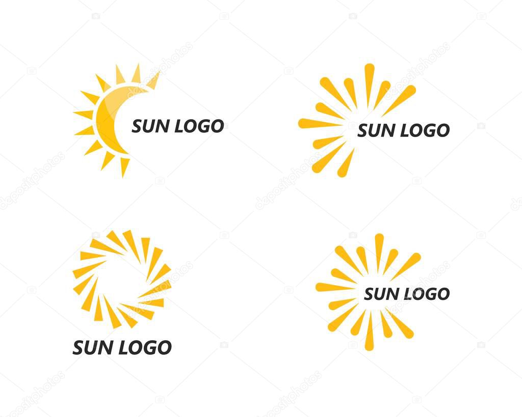 Sun ilustration logo vector icon template