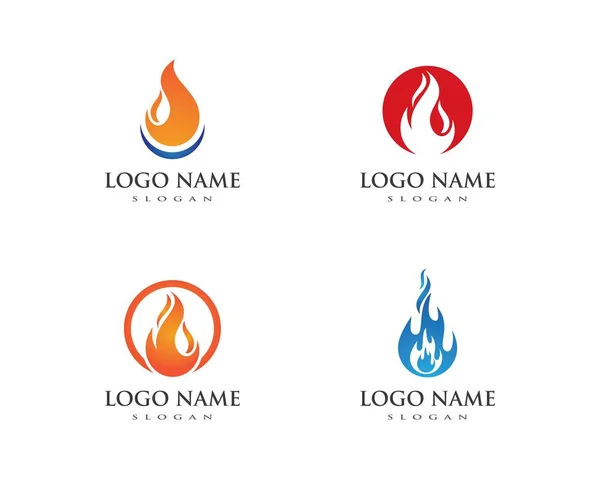 Modèle de logo de flamme de feu — Image vectorielle