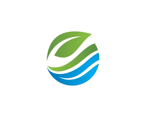 Logos di foglia verde ecologia elemento natura — Vettoriale Stock