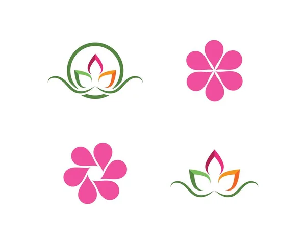 Modèle de logo design fleurs — Image vectorielle