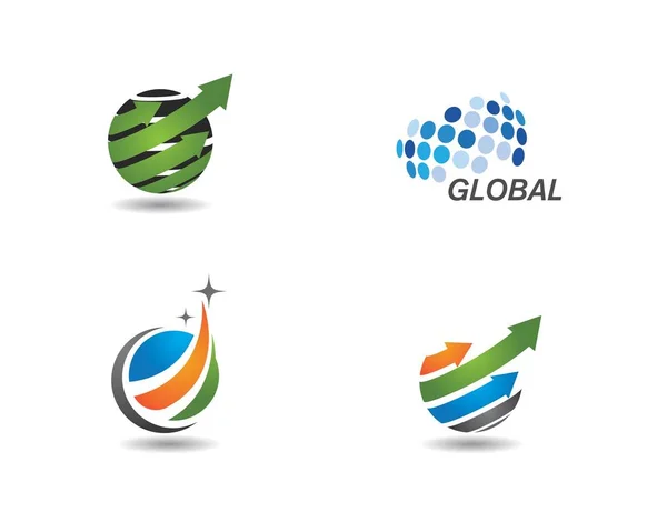 Globální obchodní logo ilustration — Stockový vektor