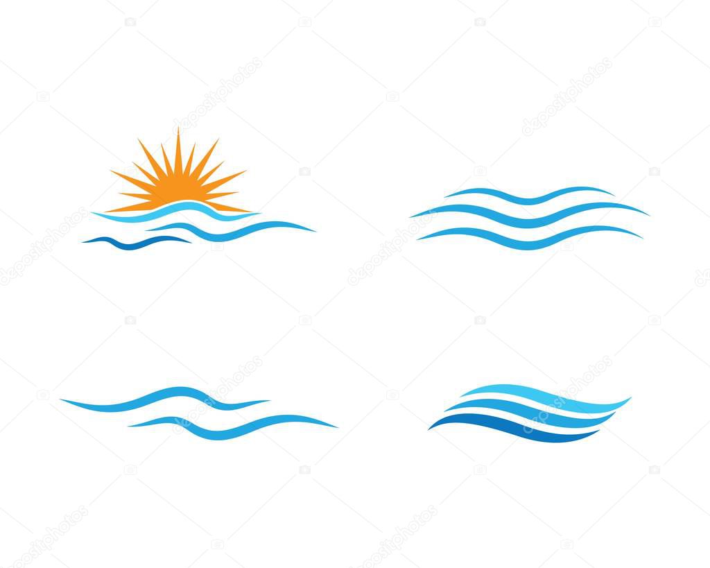 Water Wave symbol and icon Logo Template vector