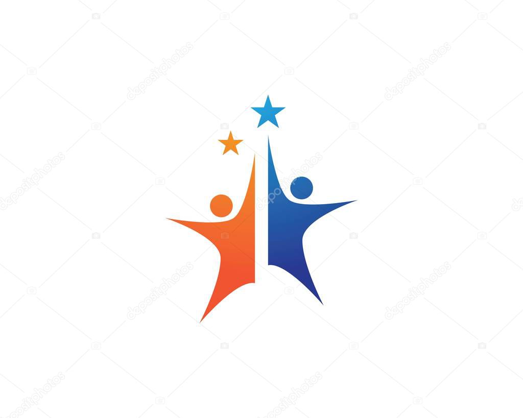 Community, network and social icon design template