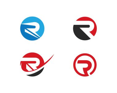 R harfi logo iş şablonu
