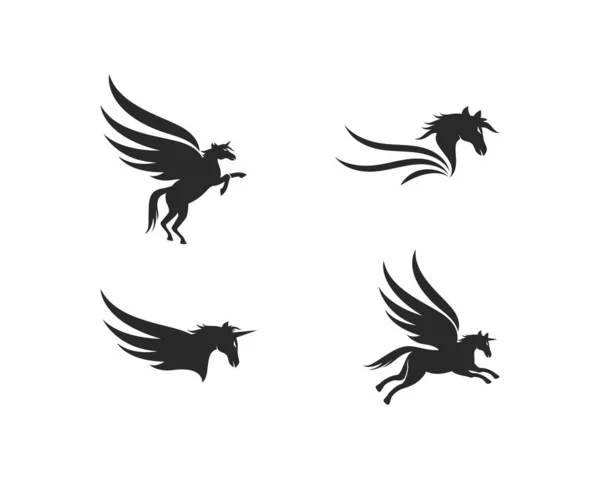 Шаблон логотипа Pegasus — стоковый вектор