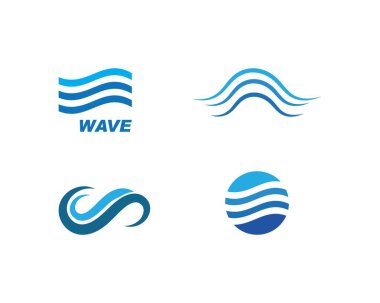 Su Dalgası sembolü ve simge logo şablonu