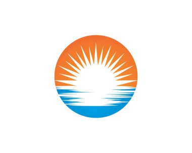 Su Dalgası sembolü ve simge logo şablonu 