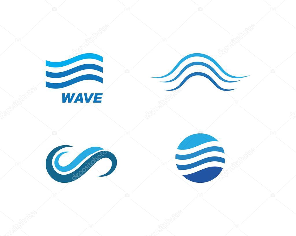 Water Wave symbol and icon Logo Template vector