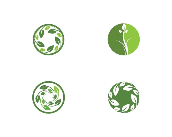 Yeşil yapraklı ekoloji doğa elementi — Stok Vektör