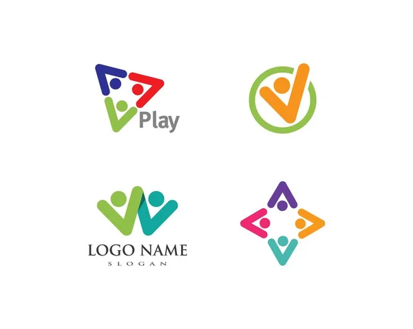Soins communautaires Modèle de logo — Image vectorielle
