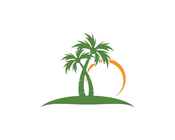 Palm tree nyári logó sablon — Stock Vector