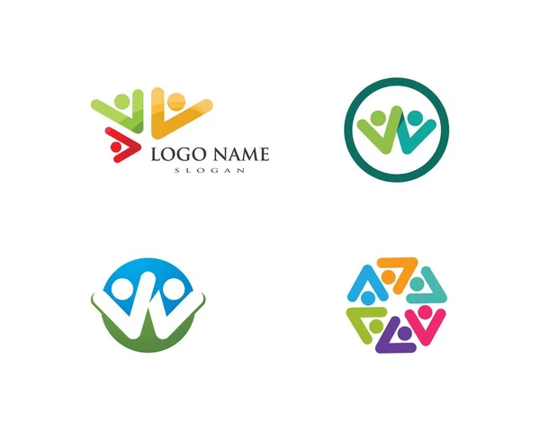 Cuidado comunitario Logo plantilla — Vector de stock