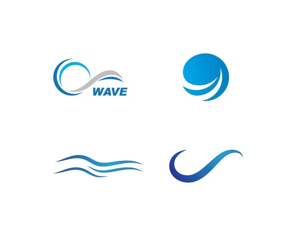 Templat Logo Simbol dan ikon Gelombang Air - Stok Vektor