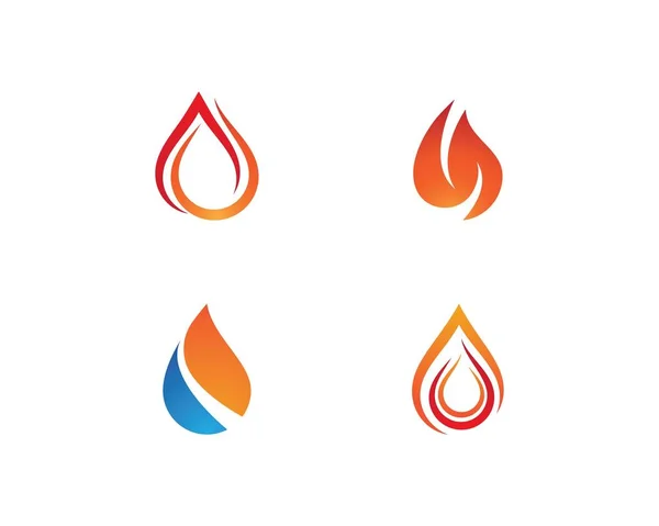 Fuego llama logotipo plantilla — Archivo Imágenes Vectoriales