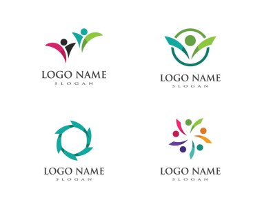 Sağlıklı yaşam insanların Logo şablonu