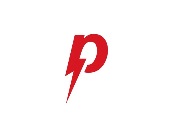 P brief Lightning logo sjabloon — Stockvector