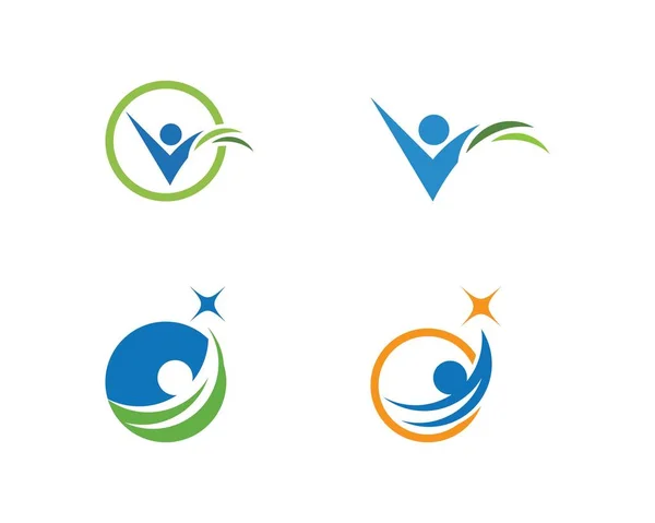 Шаблон логотипа здоровых людей — стоковый вектор