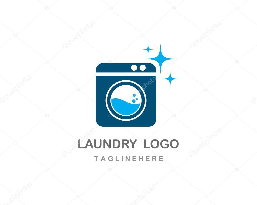 Laundry logo vector icon template