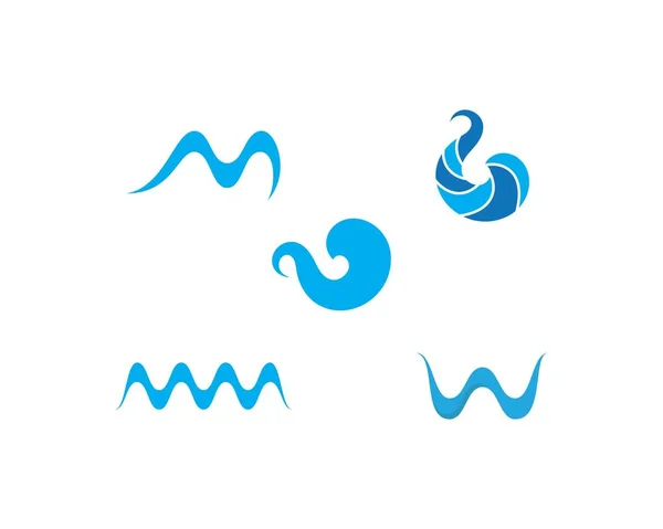 Símbolo de ola de agua e icono Logo Template — Archivo Imágenes Vectoriales