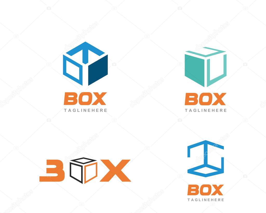 Box logo vector icon template