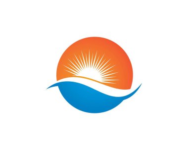 Su Dalgası sembolü ve simge logo şablonu 