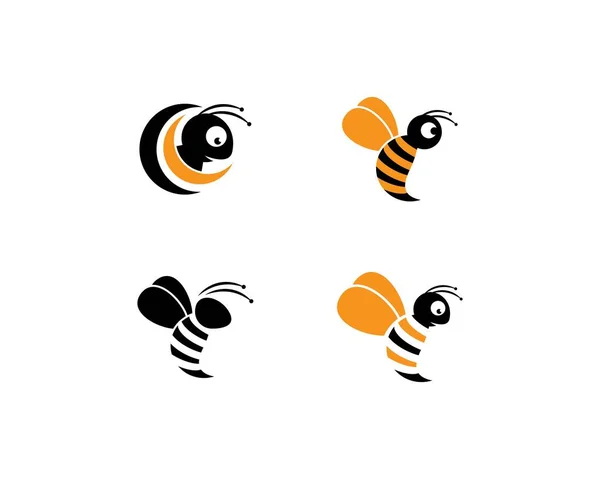 Modèle de logo abeille — Image vectorielle