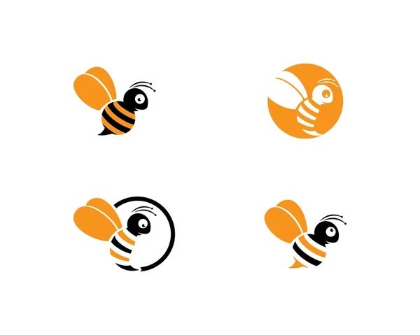 Modèle de logo abeille — Image vectorielle