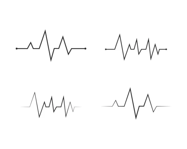 Corazón latido línea vector — Vector de stock