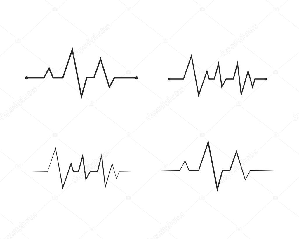 heart beat line vector 