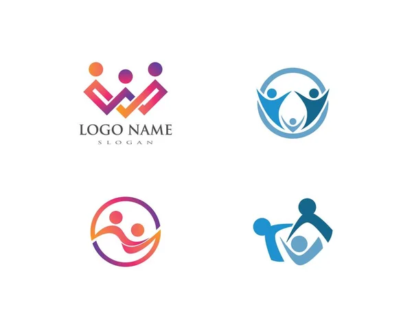 Cuidado comunitario Logo plantilla — Archivo Imágenes Vectoriales