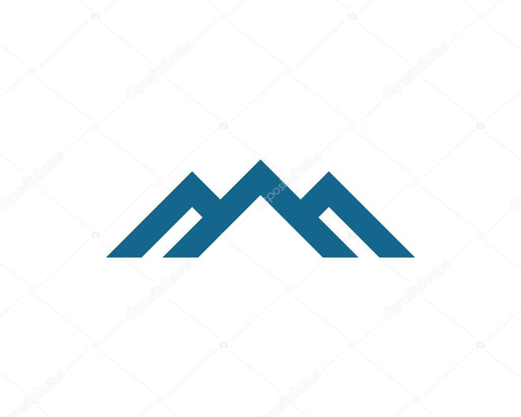 M Letter Mountain Logo vector template