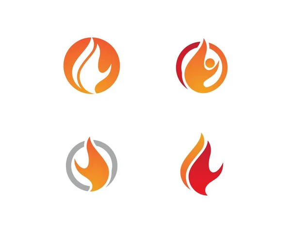 Fuego llama logotipo plantilla — Archivo Imágenes Vectoriales