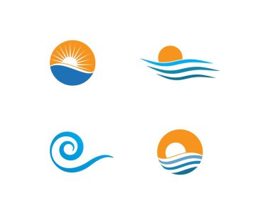 Su Dalgası sembolü ve simge logo şablonu