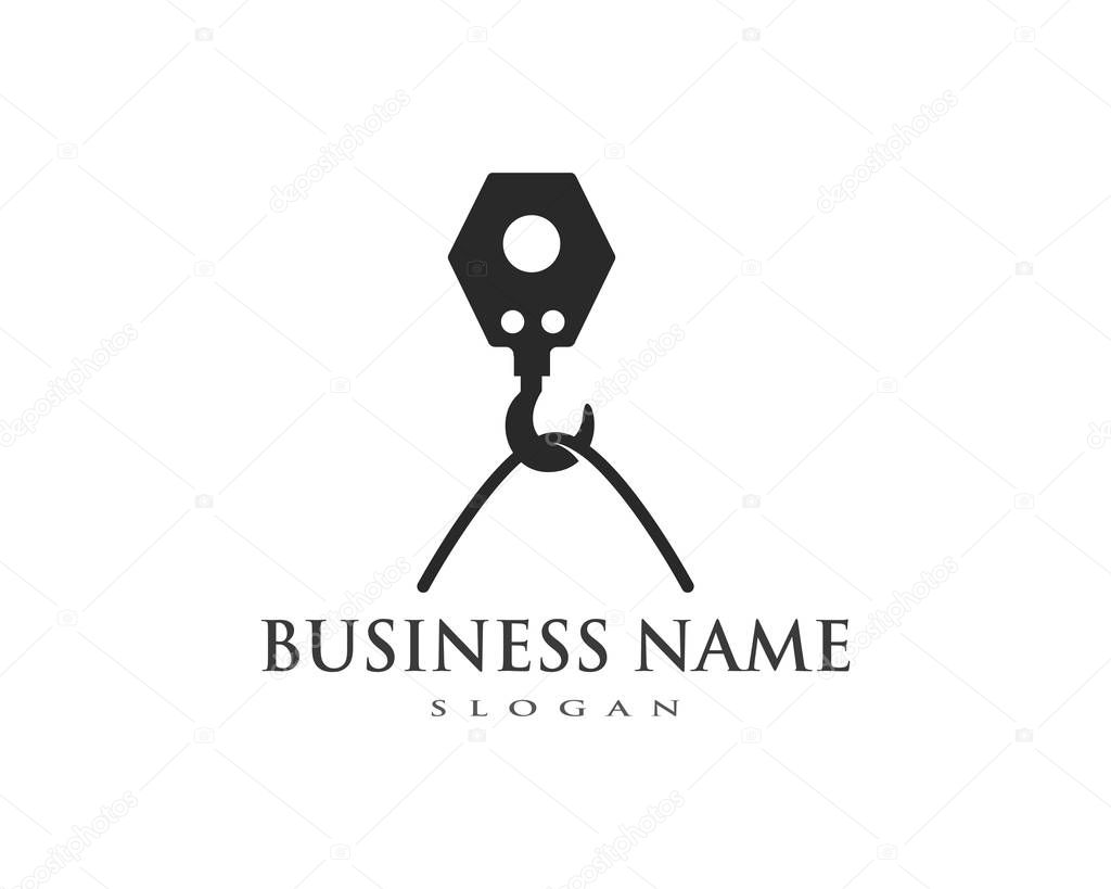 Crane hook logo vector template