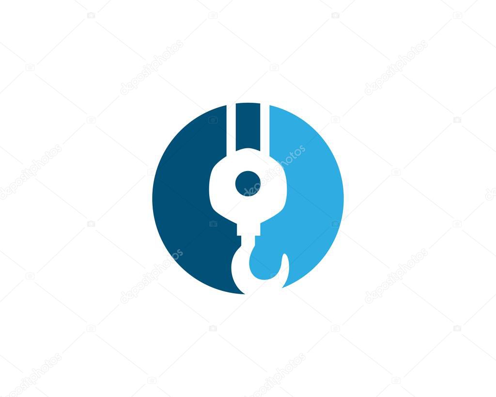 Crane hook logo vector template