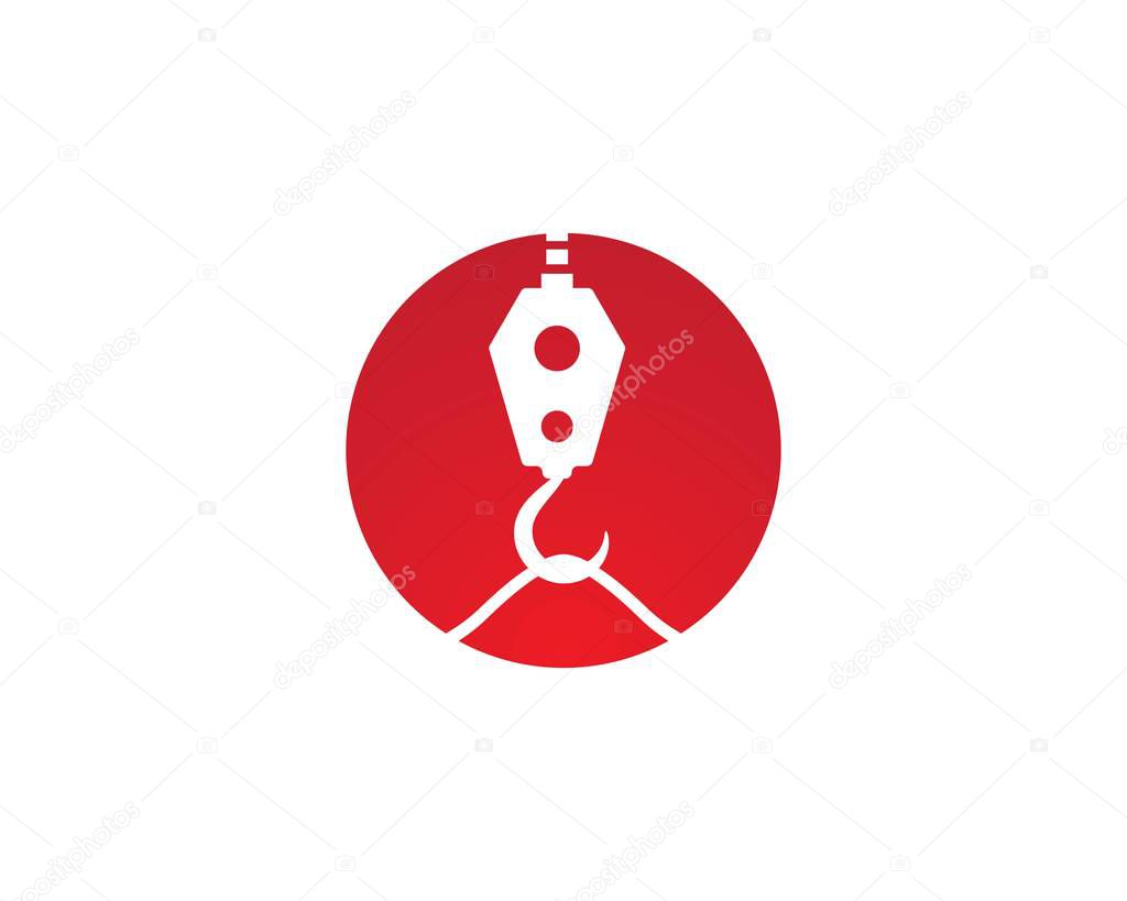 Crane hook logo vector template