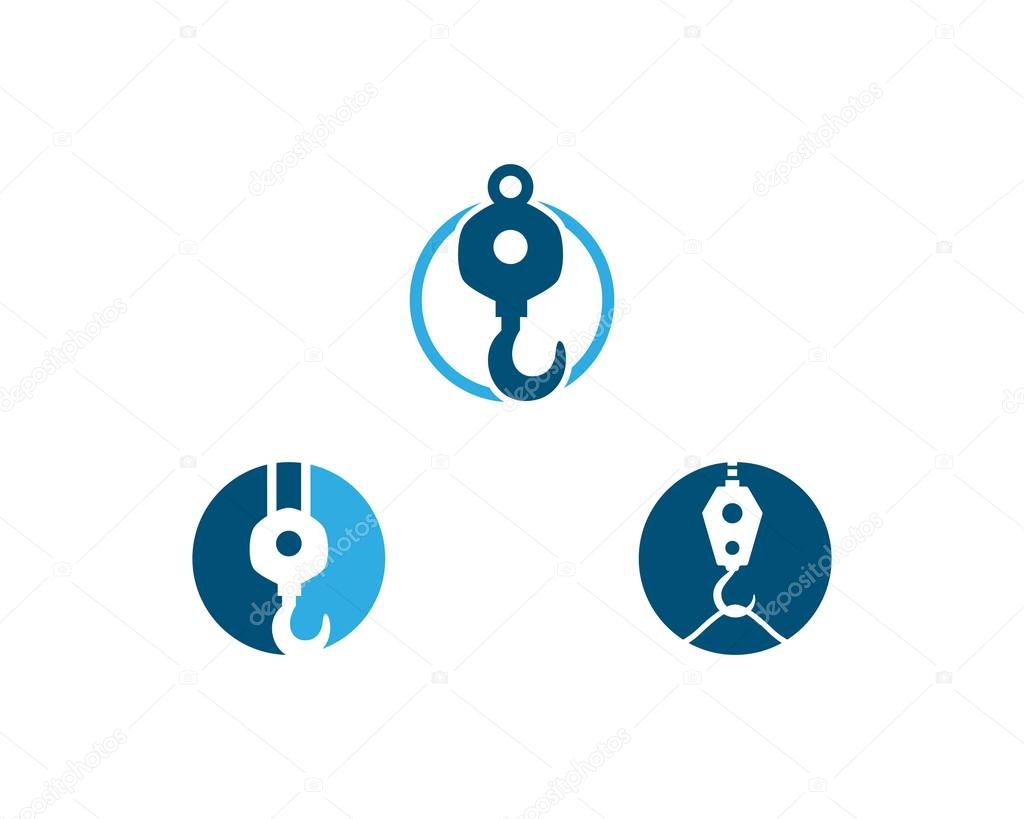 Crane hook logo vector template